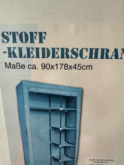 Látková šatní skříň modrá - 2