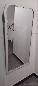 velké nástěnné zrcadlo bílý dřevěný rám - 2