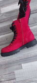 Červené vysoké boty velikost 39 - 2