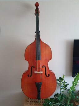 Celomasívní český 3/4 kontrabas, snímač, obal - 2