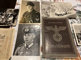 staré německé foto + knížka a bankovka válečné - 2