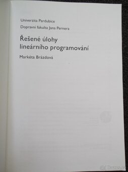 Řešené úlohy lineárního programování – Univerzita Pardubice - 2