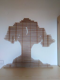 Luxusní dřevěná dekorace - strom 1m x 1m - 2