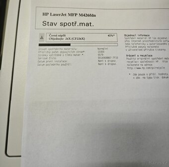 ㊆ HP m426fdn , origo toner 40% - 2