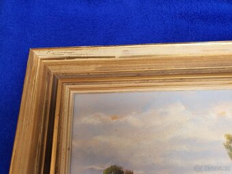 Obraz ak.malíř Václav Vejr – Blata, perfektní stav, sklo - 2