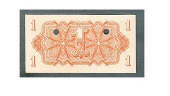 Staré bankovky 1 koruna 1944 VZÁCNÁ perforace - 2