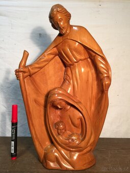 Betlém dřevěný masivní velký Ježíšek Marie a Josef - 2