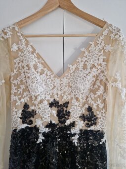 Nové společenské černobílé šaty vel. 38 - 2