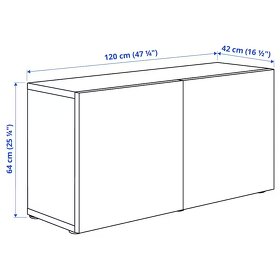 Ikea BESTÅ Nástěnná sestava skříněk, bílá/Lappviken bílá - 2
