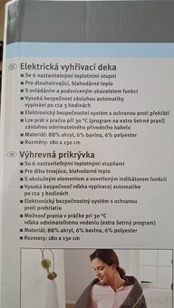 Elektrická vyhřívací deka 180x130 cm - 2