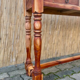 Konzolový koloniální dřevěný nástěnný stolek, kancelářský to - 2