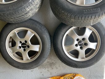 Alu kola 5x100 r15,gumy 195/65r15 - 2