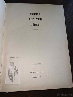 Normy teplých jídel – vydání 1960 - 2