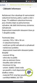 Nafukovací člun Challenger 1 s padly - 2