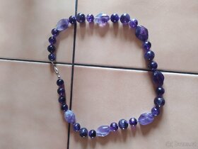 Korále, ametyst, náhrdelník. - 2