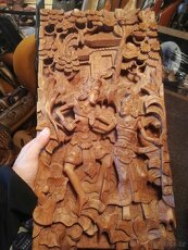 Dřevěný reliéf Thajsko - 2