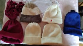 Zimní čepice, čepice se šálou, - 2