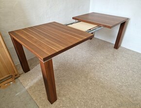 Nový rozkládací stůl ořech 90x160+40 cm - 2