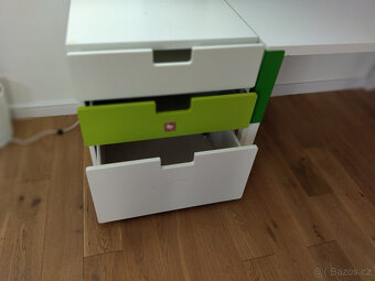 Ikea dětský nábytek- Páhl  zásuvky, bílá, zelená - 2