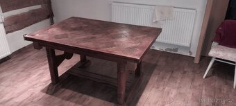 Starožitný selský stůl + 6x židle - 2