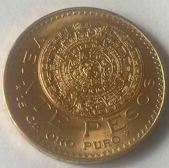 zlatá 20 pesos 1959 Mexico - 2