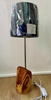 UPCYKL lampa na akátu FUNKČNÍ černý textil širm - 2