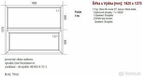 Prodám nové velice kvalitní hliníkové dvoukř.dveře 1350x2100 - 2
