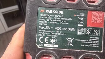 Prodám baterie Parkside 20V Team 2mAh  +  4mAh - 2