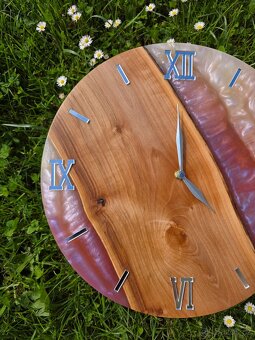 epoxidové hodiny jabloň - SHINING WOOD 36 cm - 2