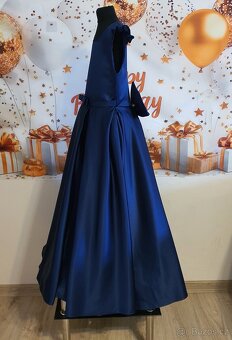 Modré elegantní dětské slavnostní šaty - 2