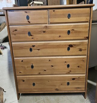 Komoda Ikea Leksvik mořidlo antik 6 šuplíků - 2