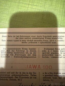 Jawa robot typově osvědčení technický průkaz - 2