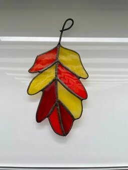 Dubový list - vitrážové sklo - 2