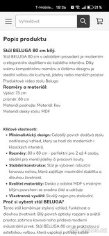 Kulatý stůl Beluga bílý - 2