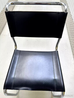 7 x Thonet S33 Konzolová židle Bauhaus Classic Kůže černá - 2
