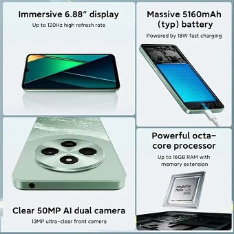Nový Xiaomi POCO C75 6+128GB Zelený - 2