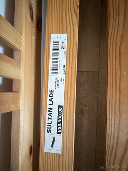 Postel IKEA 90x200 cm – přírodní dřevo - 2