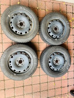 4x Plechové disky R15, 5x100, zimní pneumatiky - 2