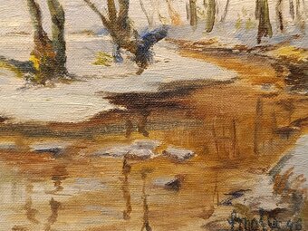 Obraz - Smola 1946, olejomalba ne desce 30x40 - 2