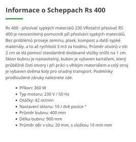 Přesívačka zeminy Scheppach Rs 400 - 2