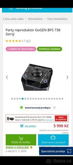 Párty reproduktor GoGEN - 2