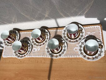 Porcelánová sada šesti hrnečků s talířky Nefertiti J. Ježek - 2