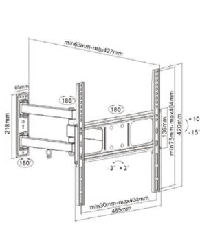 Držák TV GoGEN L polohovatelný, pro úhlopříčky 32" až 55", - 2