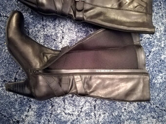 Kozačky - černé kožené, 39 - 2