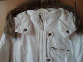 Bílá bunda kabát kabátek parka - L, 40 - 2