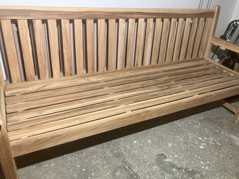 Teak lavice 180cm,perf. , bezúdržbové drěva - 2