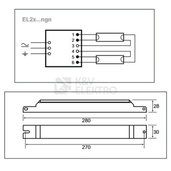 Elektronicky předřadník Helvar L2x58. zářivky - 2