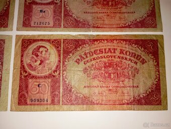 BANKOVKY 50 KČS 1929, RŮZNÉ SÉRIE, VŠE NEPERFOROVANÉ - 2