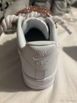 Nike air force 1 bílé rope laces a zlaté třpytivé tkaničky - 2