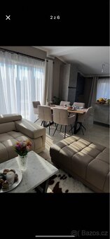 Luxusní rohová sedací souprava z pravé kůže s lenoškou - 2